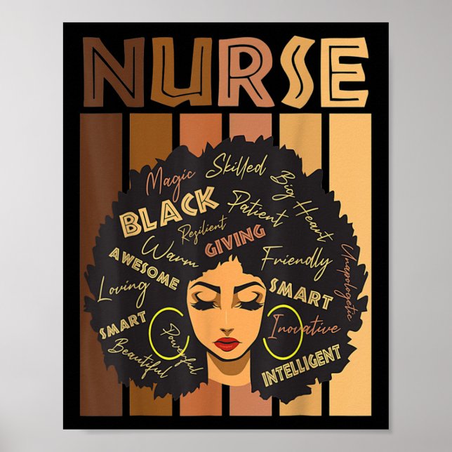 Black Woman Magic Afro Melanin Queen Black History Poster (Framsidan)