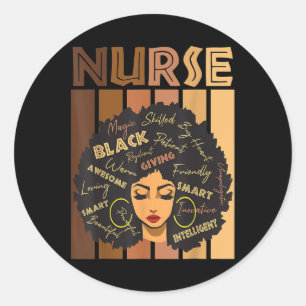 Black Woman Magic Afro Melanin Queen Black History Runt Klistermärke