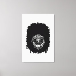 Black Woman med African Tribal Ansikte Markings Canvastryck