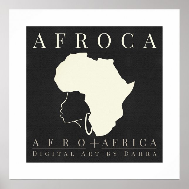 Black Woman med Afro of Afrika Poster (Framsidan)
