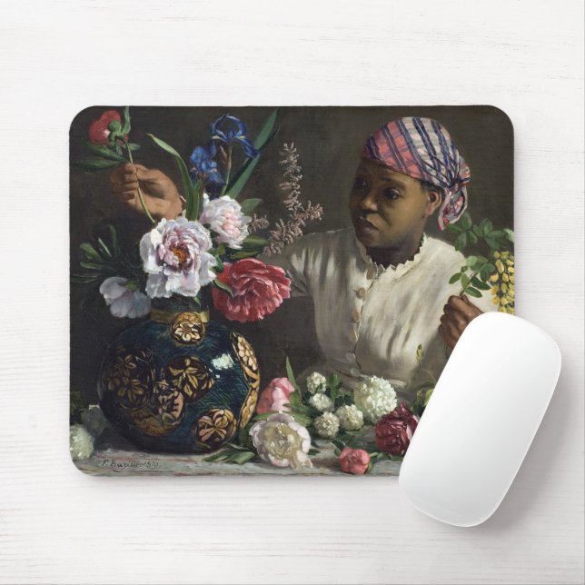 Black Woman med Peonies | é dé ric Bazille Musmatta (Med mus)