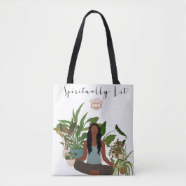 Black Woman Meditating Tote Tygkasse