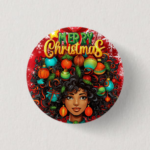 Black Woman Melanin jul Afro Natural Queen Knapp