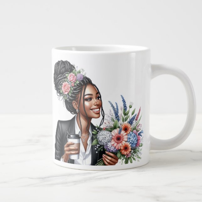 Black woman melanin sista African American women Jumbo Mugg (Höger)