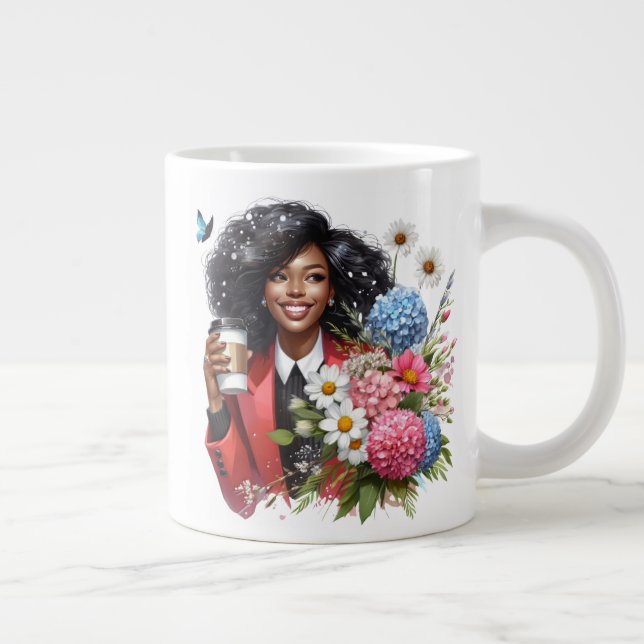 Black woman melanin sista African American women Jumbo Mugg (Höger)
