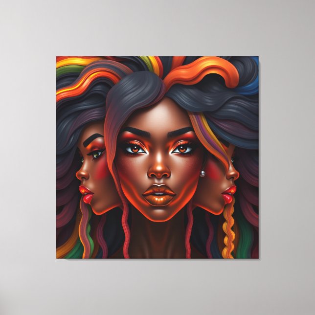 Black woman melanin sistas brown skin girls sista  canvastryck (Framsida)