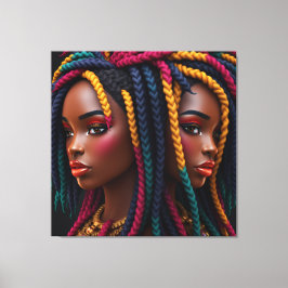 Black woman melanin sistas brown skin girls sista  canvastryck