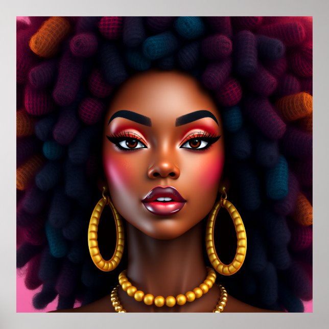 Black woman melanin sistas brown skin girls sista  poster (Framsidan)