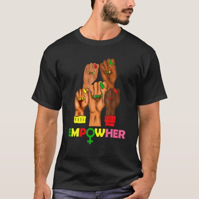 Black Woman Nagel African American Black History M T Shirt (Framsida)