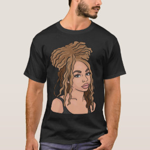 Black Woman Natural Hair Golden Locs T Shirt