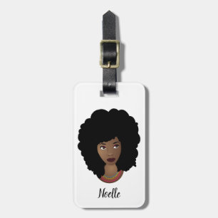 Black Woman, njut av resan, Rosa och vit Bagagebricka