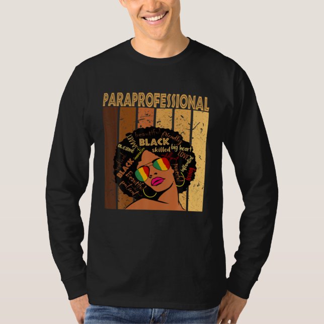 Black Woman Paraprofessional Teacher Assistant Afr T Shirt (Framsida)