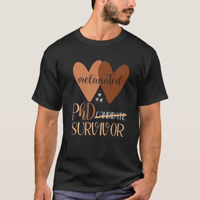 Black Woman Phd Survivor Doktor Candidate Gradua T Shirt (Framsida)