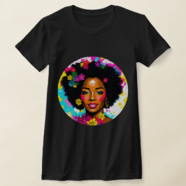 Black Woman Pop Art Multifärgad T Shirt