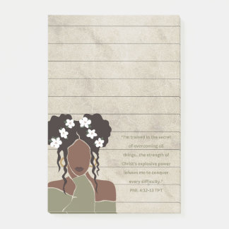 Black Woman Porträtt Christian Scripture Led Post-it Block