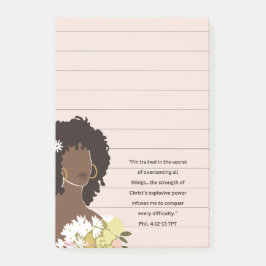 Black Woman Porträtt Christian Scripture Led Post-it Block