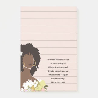 Black Woman Porträtt Christian Scripture Led Post-it Block