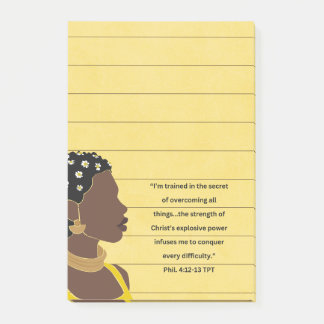 Black Woman Porträtt Christian Scripture Led Post-it Block