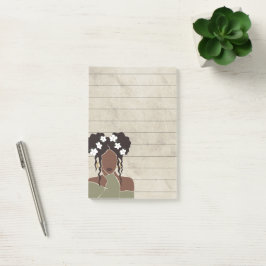 Black Woman Porträtt Led Sticky Post-it Block