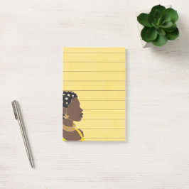 Black Woman Porträtt Led Sticky Post-it Block