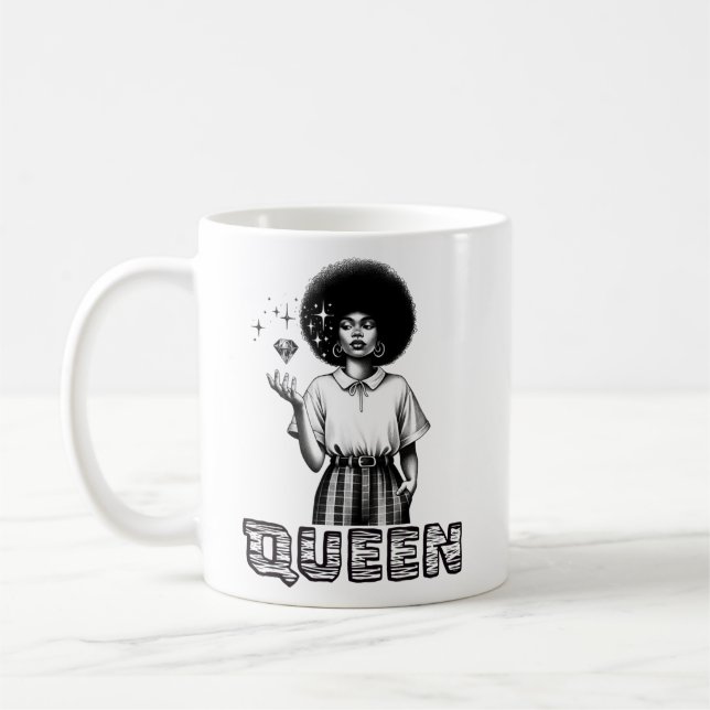 Black Woman Queen, Black Lives Matter Kaffemugg (Vänster)