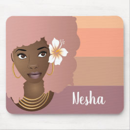 Black Woman Rosa Afro, Orange Rosa Lila Rand Musmatta