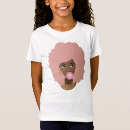 Black Woman, Rosa Afro, Popping Rosa Bubble Gum T Shirt