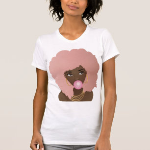 Black Woman, Rosa Afro, Popping Rosa Bubblegum T Shirt