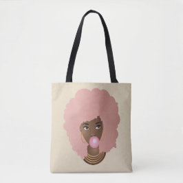 Black Woman, Rosa Afro, Popping Rosa Bubblegum Tygkasse