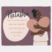 Black Woman Scripture Heart Personlig Plum