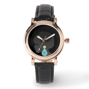Black Woman Silhouette Mörk Glamor Armbandsur