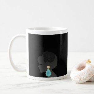 Black Woman Silhouette Mörk Glamor Kaffemugg