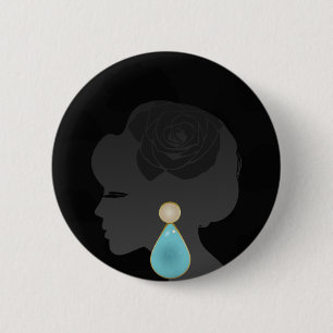 Black Woman Silhouette Mörk Glamor Knapp