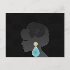 Black Woman Silhouette Mörk Glamor Vykort