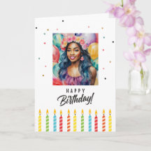 Black Woman Smiling Grattis på födelsedagen