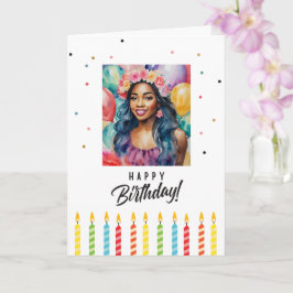 Black Woman Smiling Grattis på födelsedagen Kort