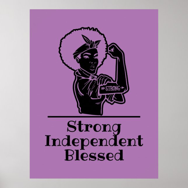 Black Woman Strong Poster (Framsidan)