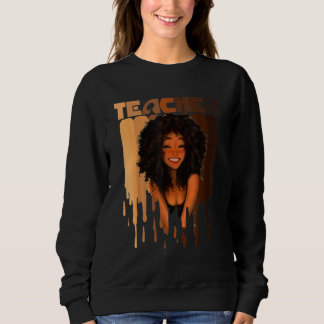 Black Woman Teacher Afro Melanin Black History Mon T Shirt