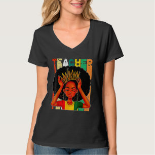 Black Woman Teacher Afro Retro Matching Black Hist T Shirt