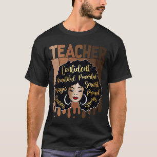 Black Woman Teacher Afro Smart African American Lo T Shirt