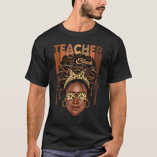Black Woman Teacher Afro Smart African American Lo T Shirt (Framsida)