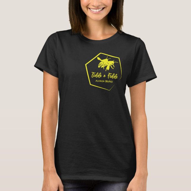 Black woman tee with our adorable yellow bees (Framsida)