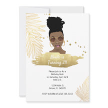 Black Woman w/Shades, Tropical Guld 21:a födelseda