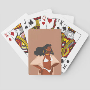 Black Woman, White Bikini, Beach Redo Casinokort