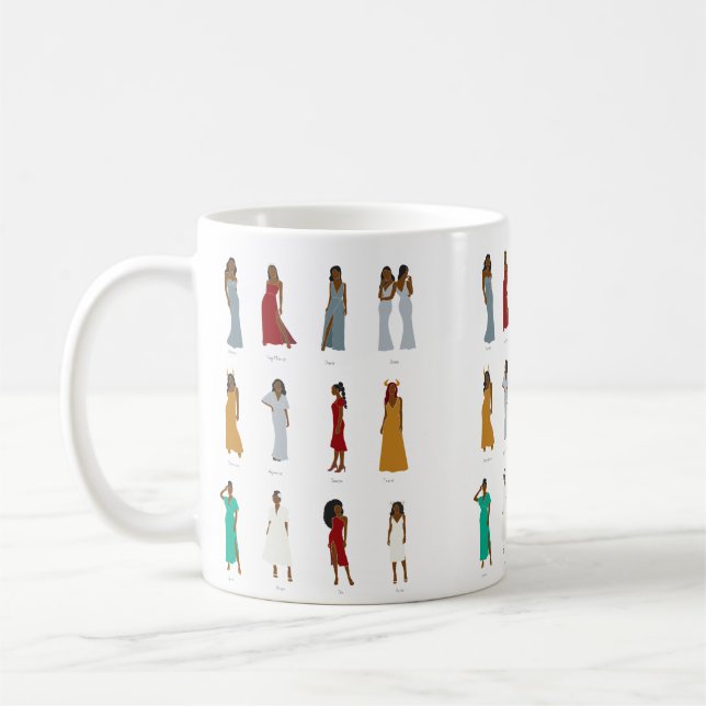 Black Woman Zodiac Astrology Mugg (Vänster)