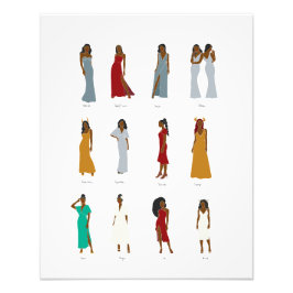 Black Woman Zodiac Fototryck