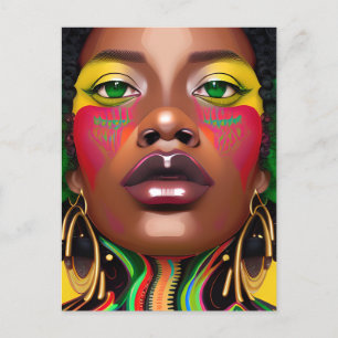 Black Women African American melanin Women sista Vykort