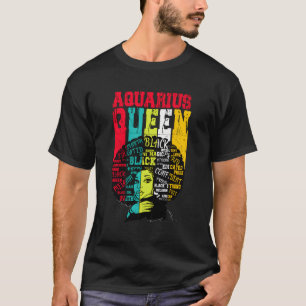 Black Women Afro Hair Gift Aquarius Queen februari T Shirt