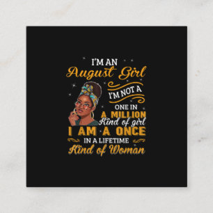Black Women August Birthday presenterar Im A Leo Q Fyrkantigt Visitkort