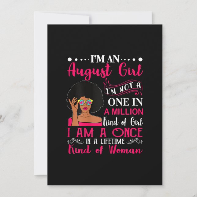 Black Women August Birthday presenterar Im A Leo Q Julkort (Framsida)